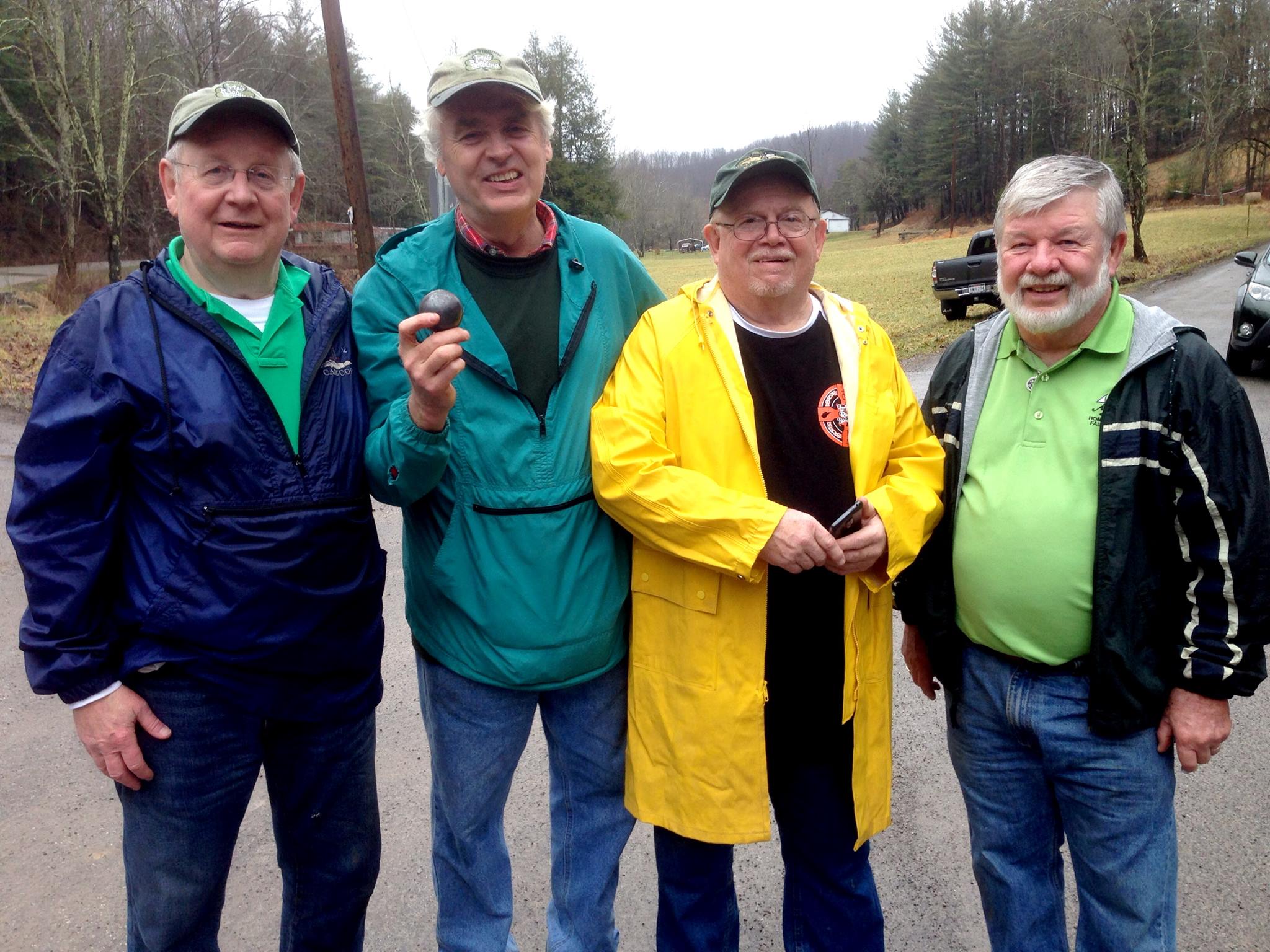 Burt Hunter, David Powell, Dick Billick, Joe JB Shaver, at Finish Line